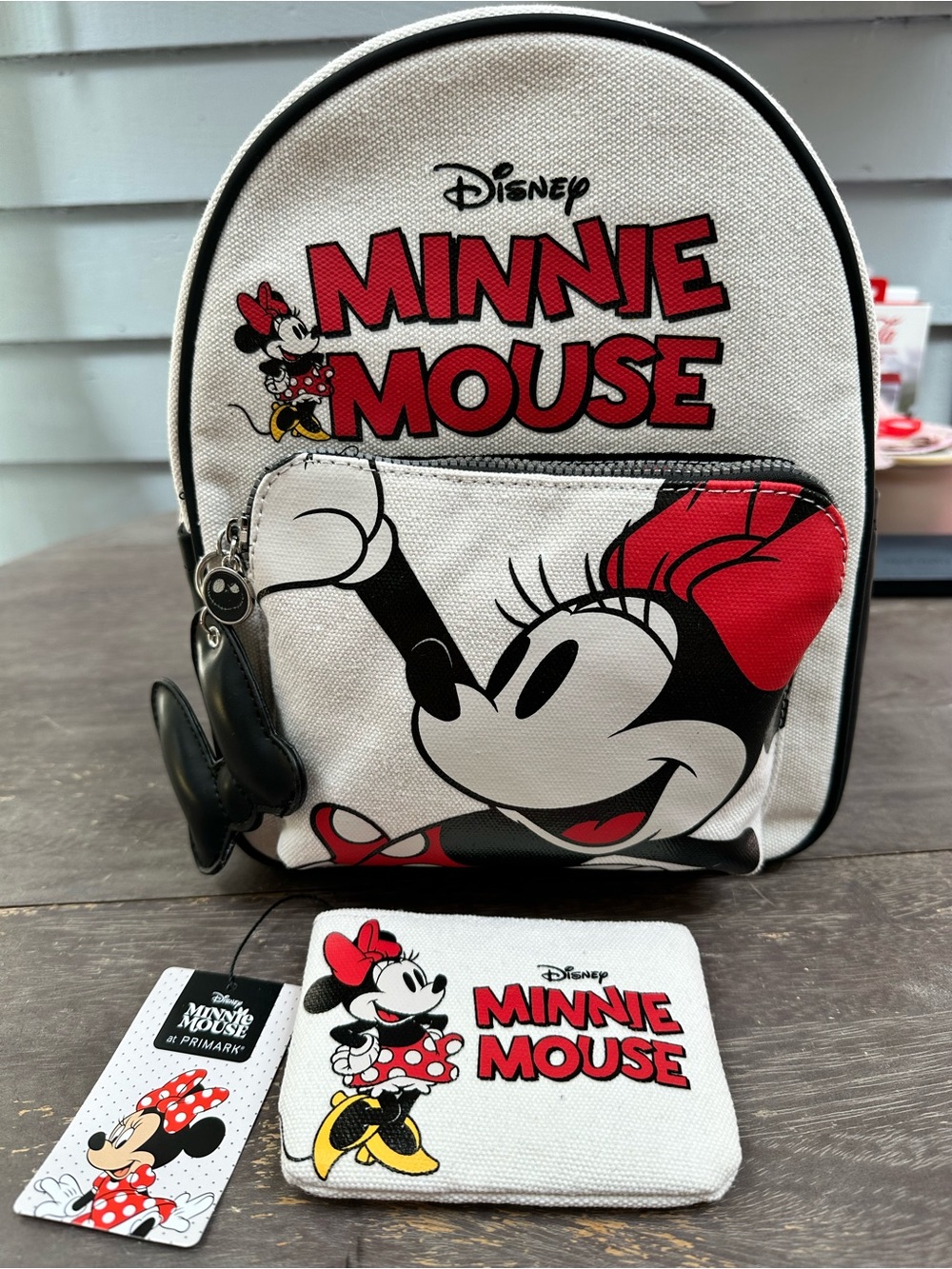 Disney Minnie Mouse Kids Backpack in White and Red